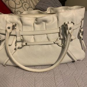 White leather purse